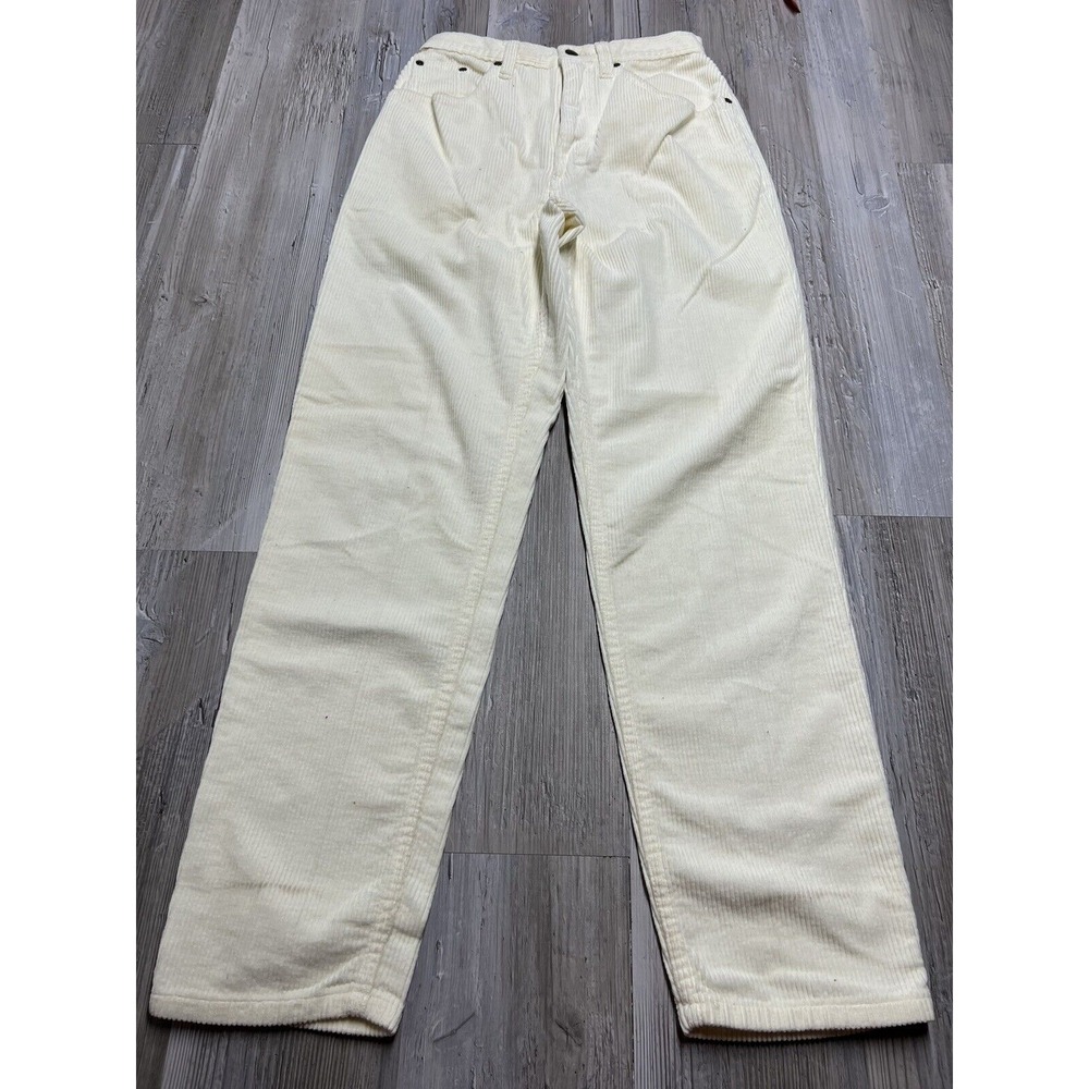 Vtg 80s 90s‎ Cherokee Corduroy Pants Ivory Tapered Leg Size 6 Union Made USA